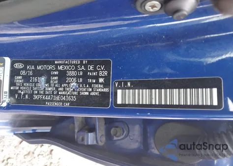 2017 Kia Forte Lx from USA, damaged, VIN 3KPFK4A71HE041635